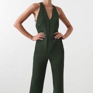 New Reiss Naddia Forest Green Jumpsuit Size 10 L